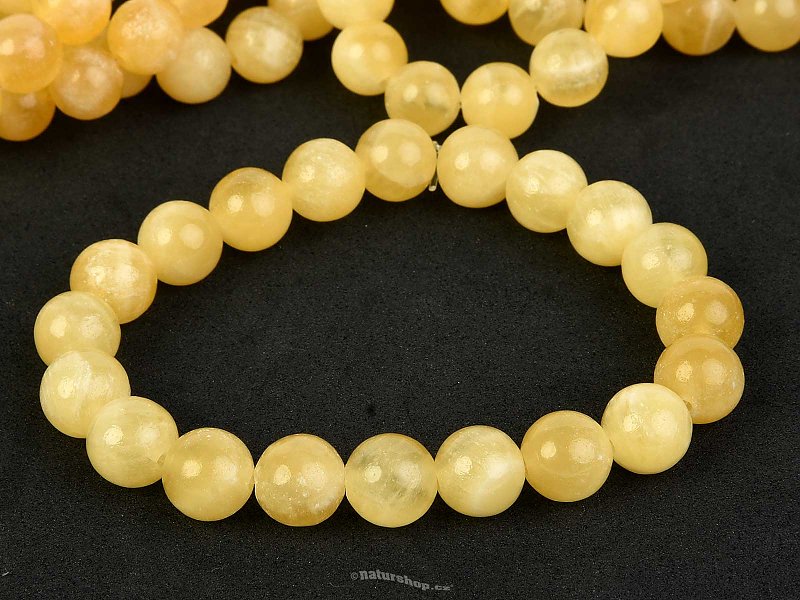 Calcite yellow bracelet ball 10mm