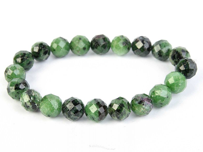Ruby in zoisite bead facet 10mm