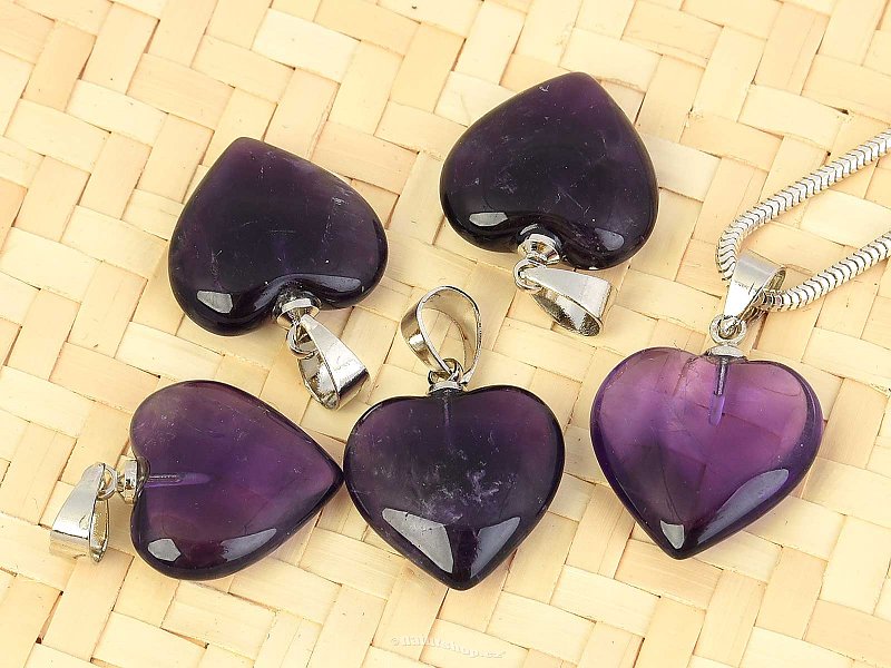 Amethyst Pendant Heart Mini Jewelry Handle Quality AA