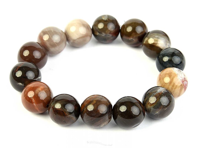 Petrified Wood Bracelet Beads 14mm