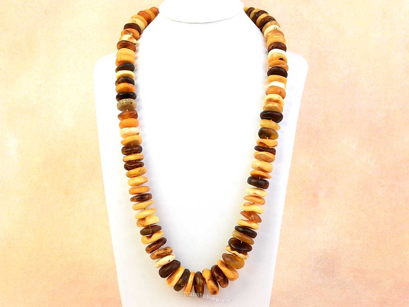 Exclusive amber matt mix necklace 75cm