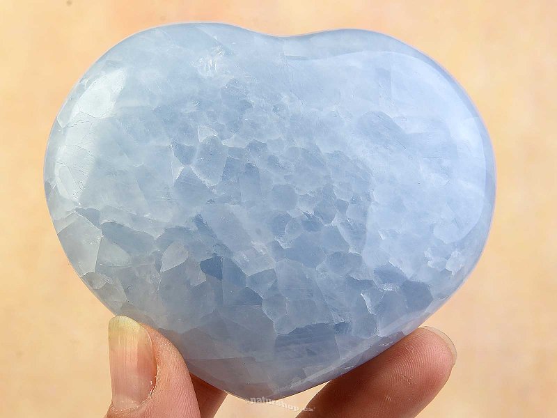 Smooth heart calcite blue 70x84mm