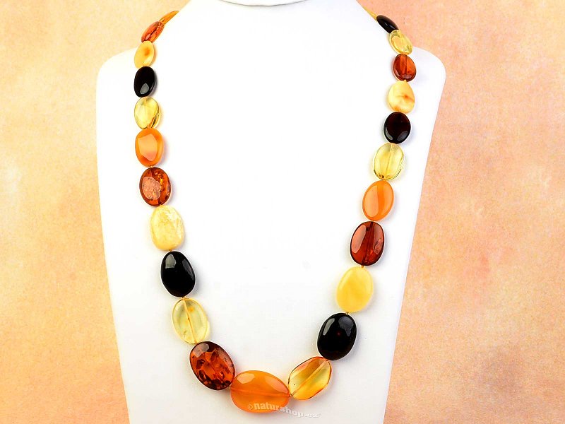 Amber necklace oval mix 71cm