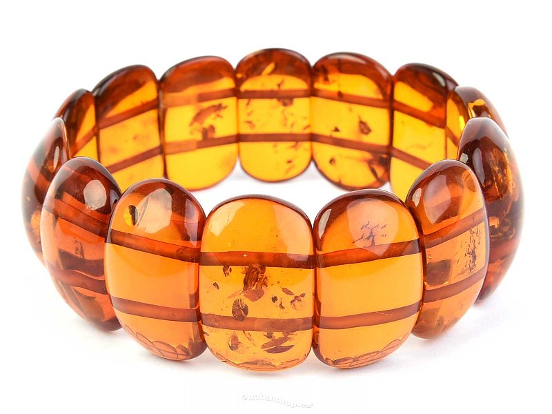 Wide bracelet honey amber 26mm