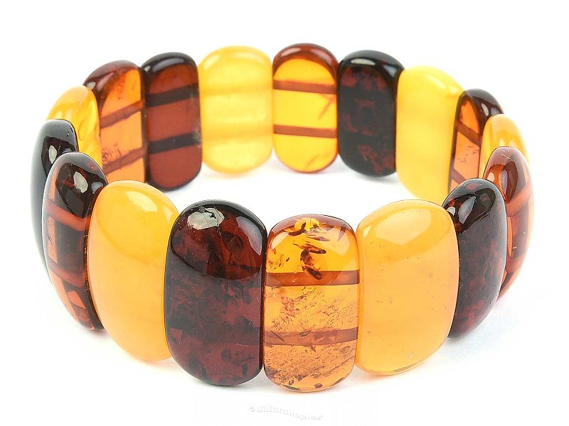Amber bracelet rectangles mix 24mm