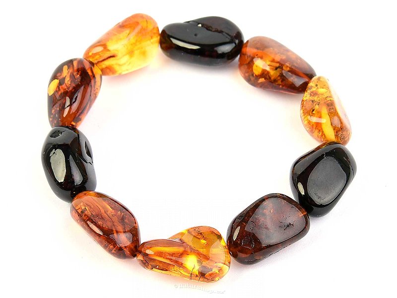 Bracelet amber stones mix 15mm