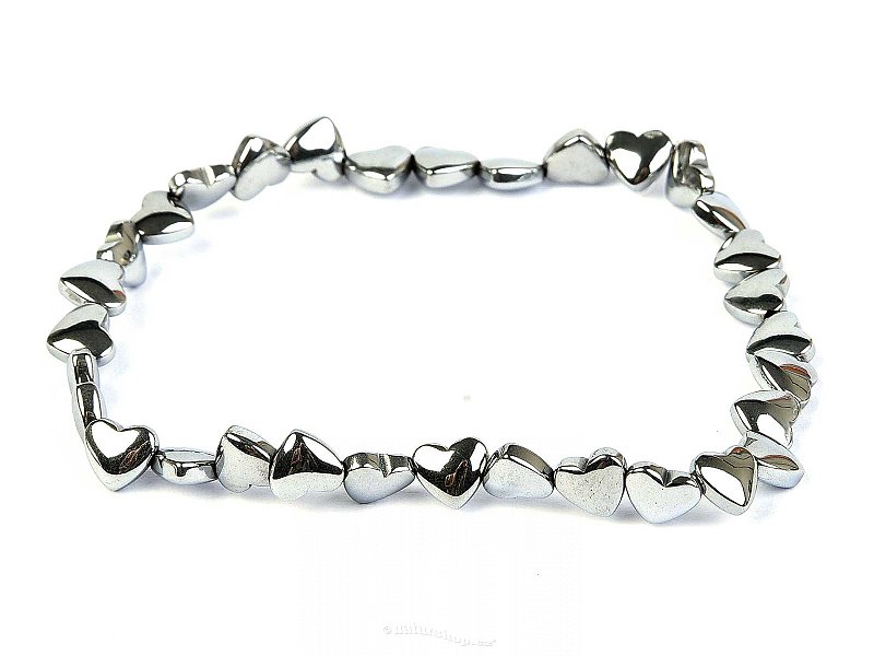 Hematite Heart Bracelet (plated silver)