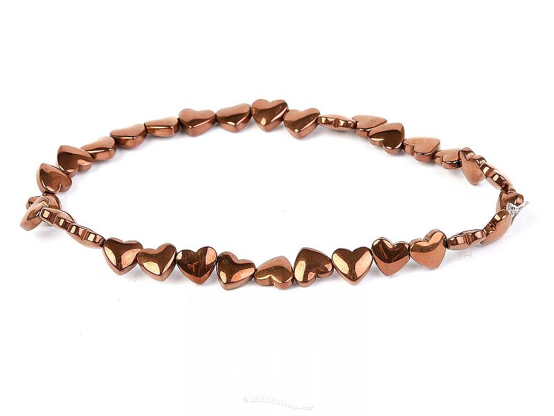 Hematite Heart Bracelet (metallized brown)