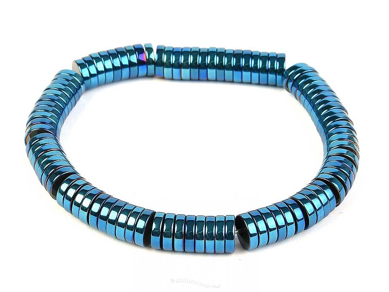 Hematite Bracelet Buttons (metallized blue)