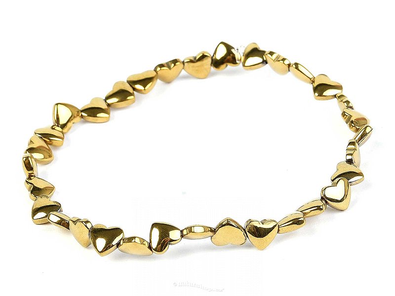 Hematite Heart Bracelet (Gold Plated)