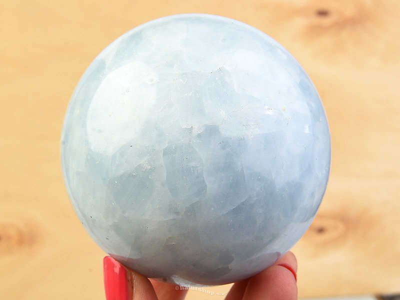 Ball of blue calcite Ø 76mm 612g