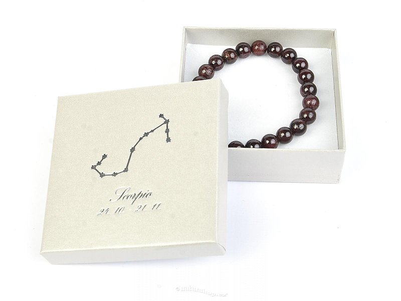 Scorpio bracelet garnet in gift box