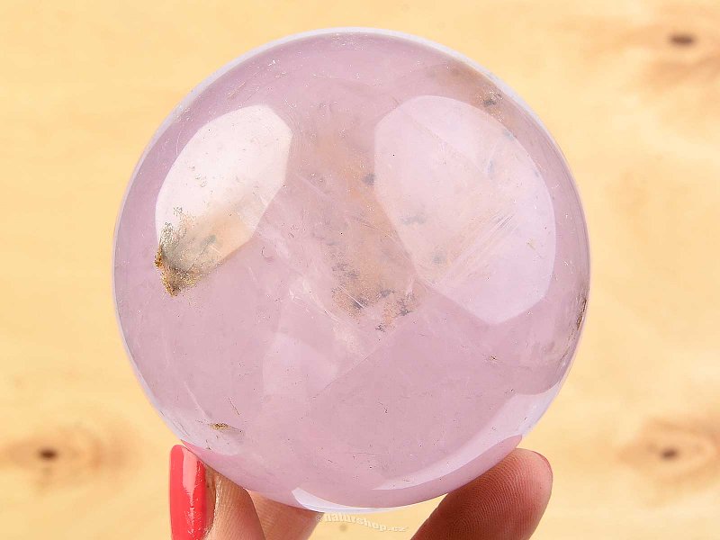 Smooth rose quartz ball 586g Ø 75mm