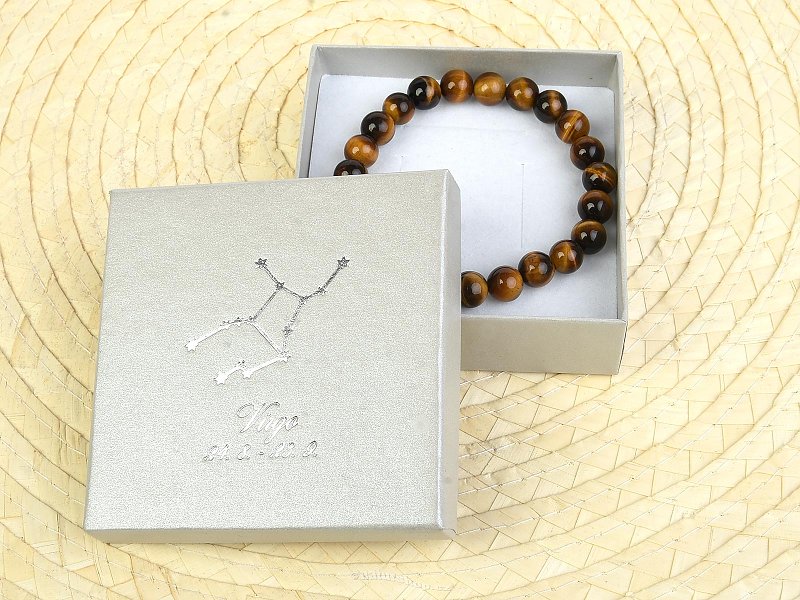 Virgo tiger eye bracelet in gift box