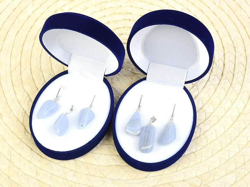 Chalcedony Jewelry Gift Set Ag fastening