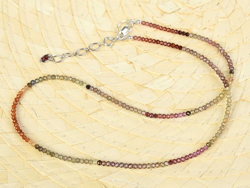 Tourmaline necklace cut multicolor 43-48cm