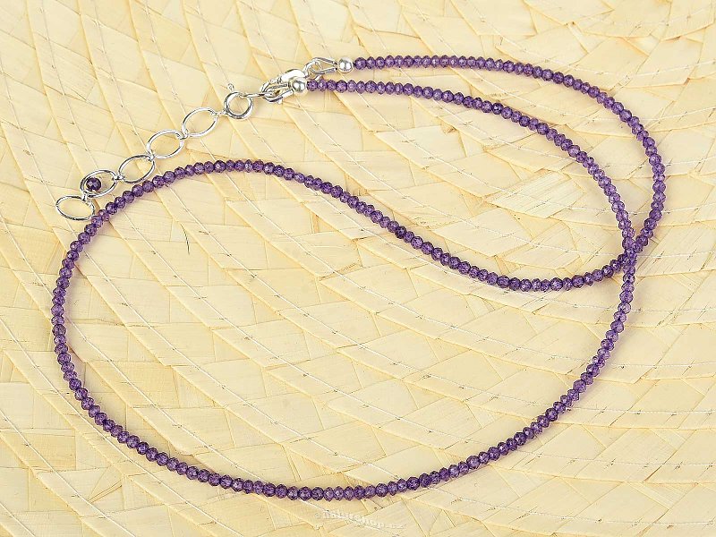 Cut amethyst necklace 43-48cm