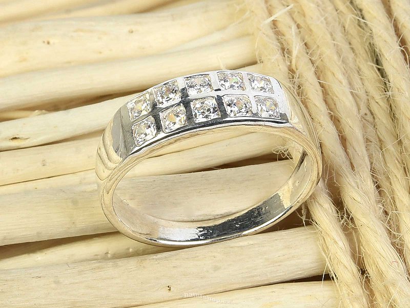 Ring with zircons size 53 Ag 925/1000 2,7g