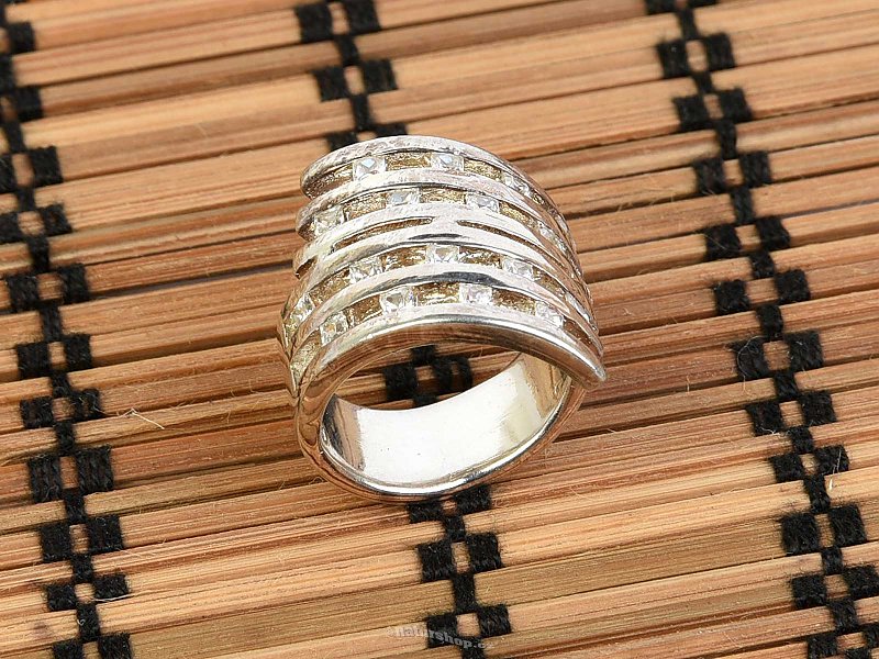 Prsten pro ženy se zirkony Ag 925/1000 vel. 49 (9,1g)