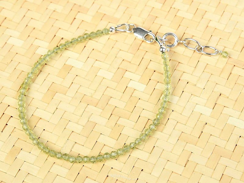 Bracelet peridot cut beads 2mm