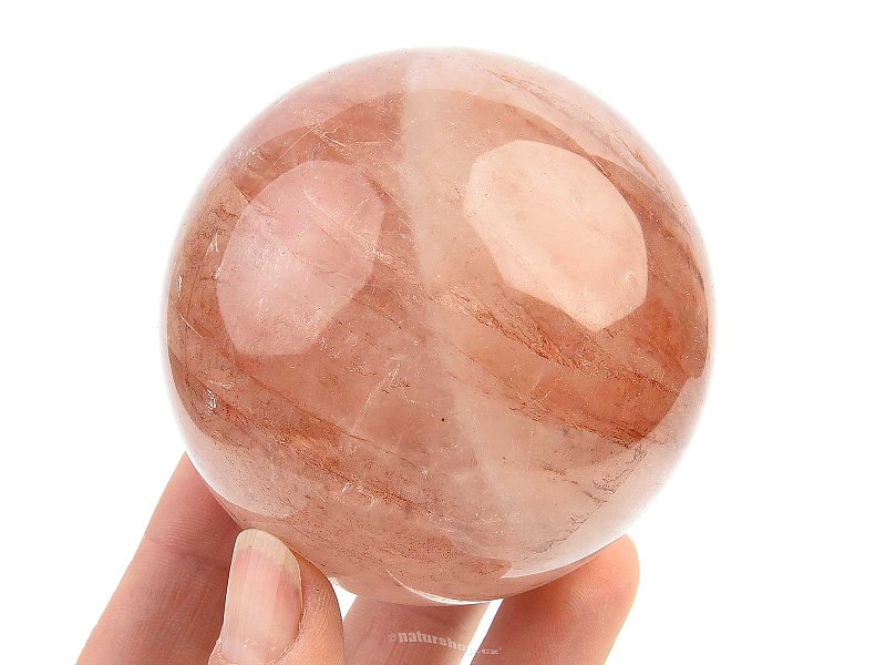 Crystal with hematite ball polished 454g