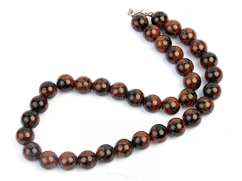 Obsidian mahogany beads 12mm necklace 46cm