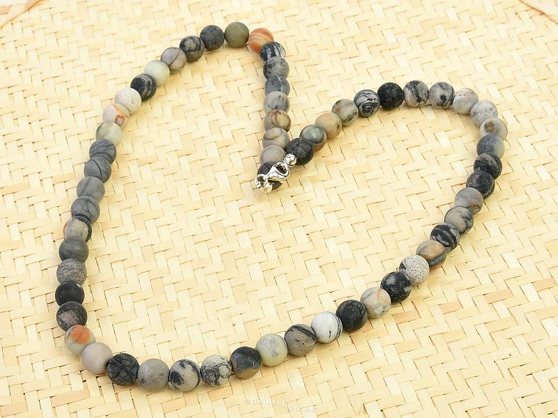 Jasper piccasso necklace beads 48cm