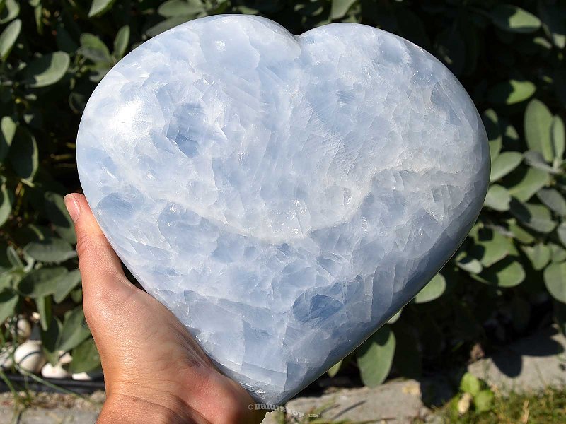 Velké srdce z modrého kalcitu 3516g
