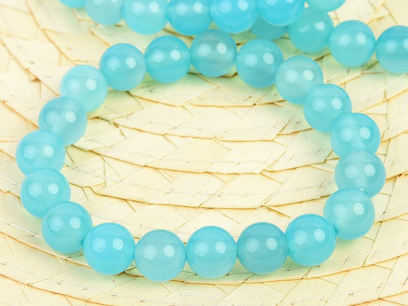 Blue jade beads bracelet 10mm