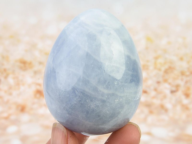 Hladké vejce - modrý kalcit 223g