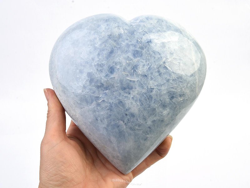 Velké srdce z modrého kalcitu 2509g