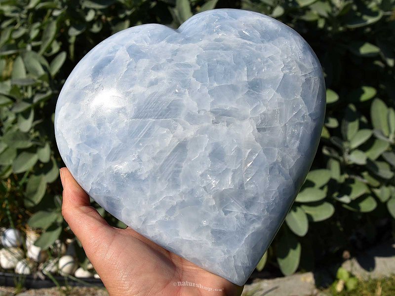 Velké srdce z modrého kalcitu 2728g