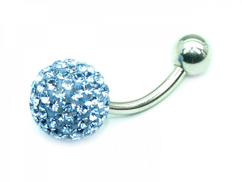 OPNG155 belly button piercing blue ball