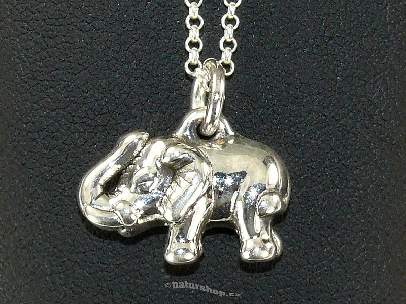 Ag silver elephant pendant small typ047