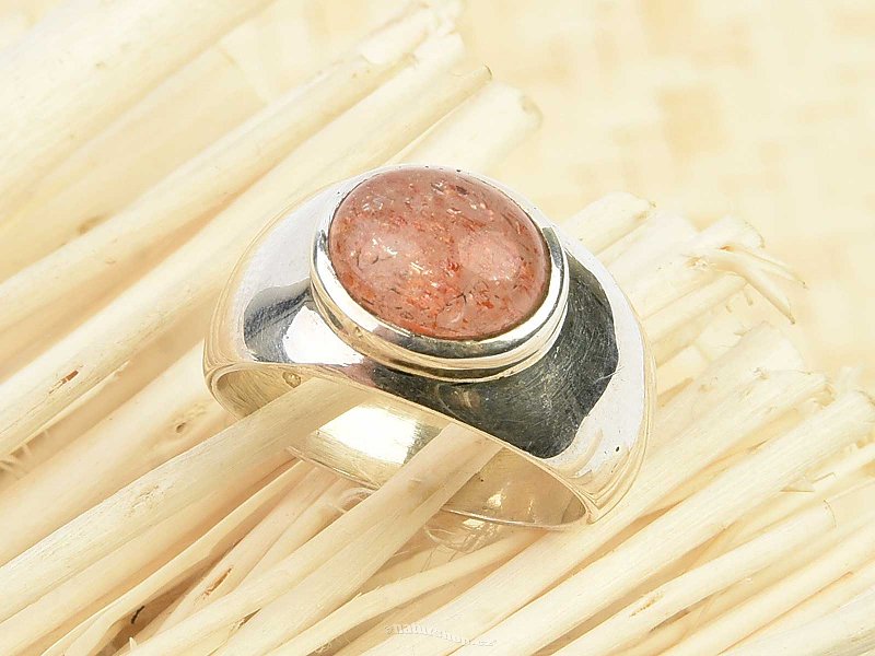 Prsten oválný sluneční kámen Ag 925/1000