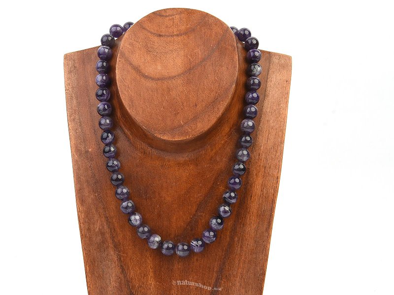 Necklace amethyst beads 10mm 45cm