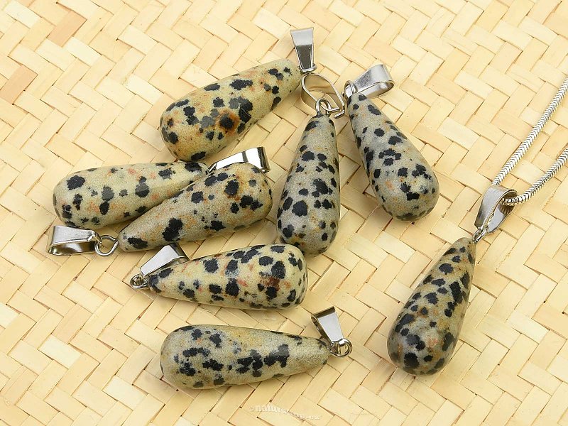 Pendant jasper dalmatian drop jewelry handle