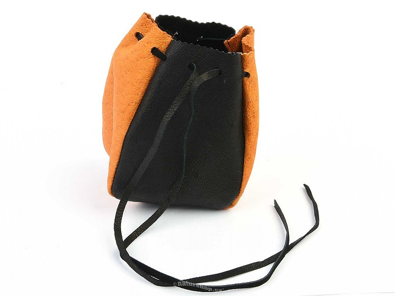 Leather bag black - orange