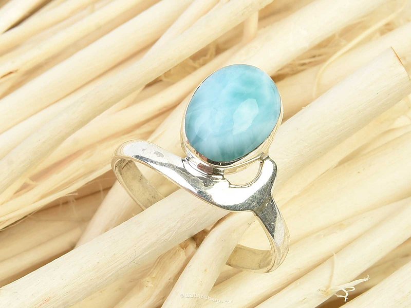 Ring with oval larimar Ag 925/1000