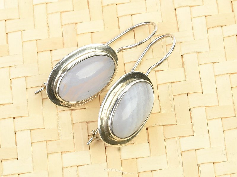 Chalcedony oval earrings Ag 925/1000