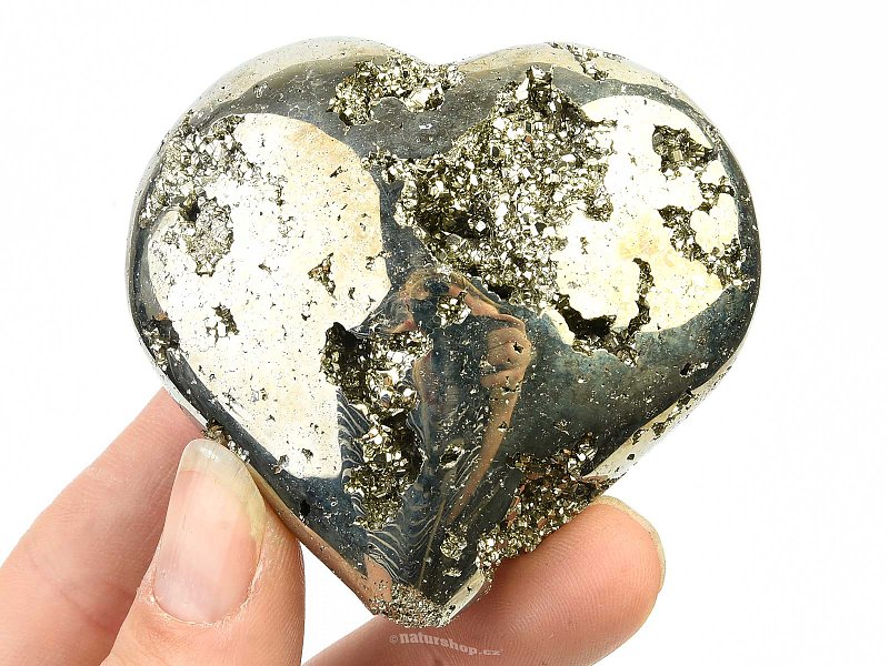 Pyritové srdce s krystaly 198g