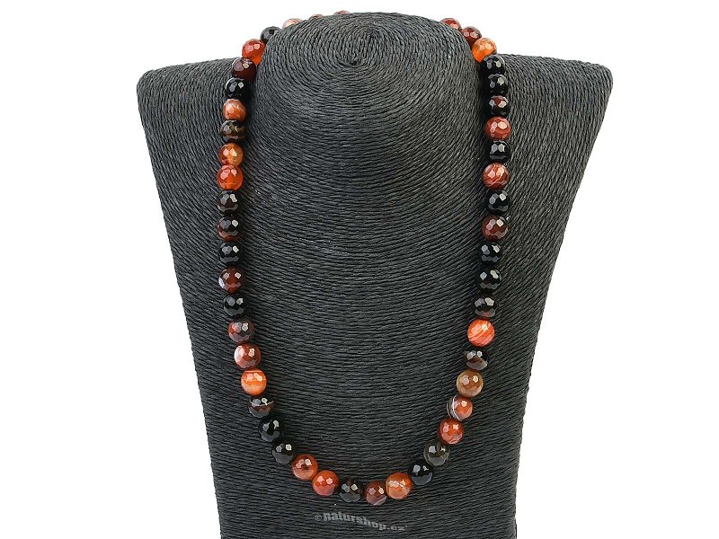 Agate faceted beads necklace 10mm (50cm)