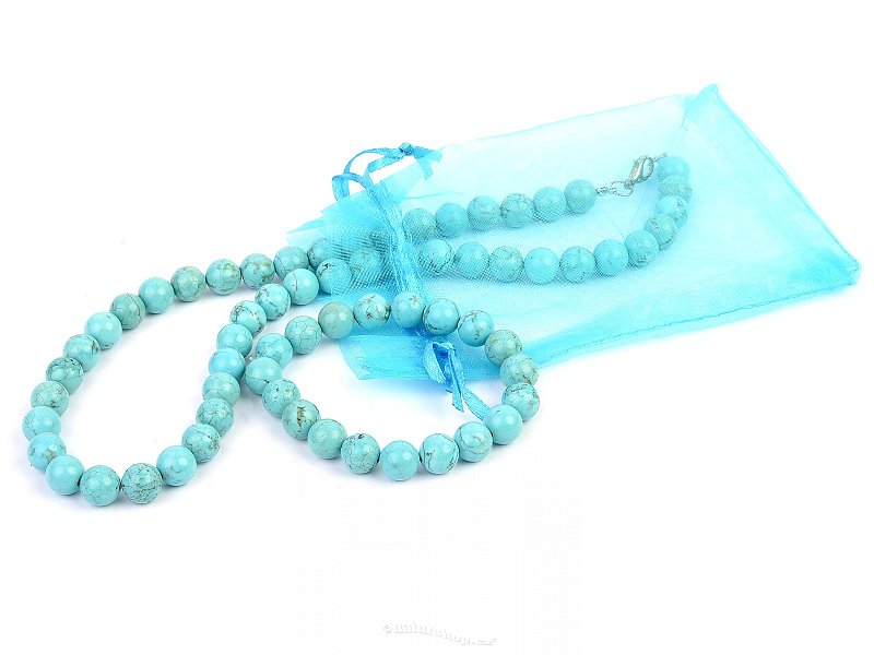 Tyrkenite bracelet + necklace 50cm beads 10mm