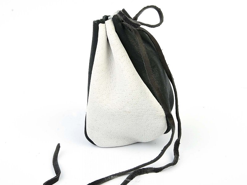 Leather bag black - white