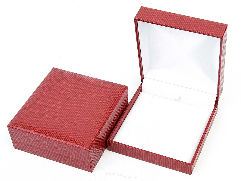 Dárková koženková krabička bordová (9 x 8,5cm)