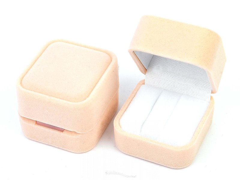Beige velvet gift box for earrings (5 x 4.6cm)