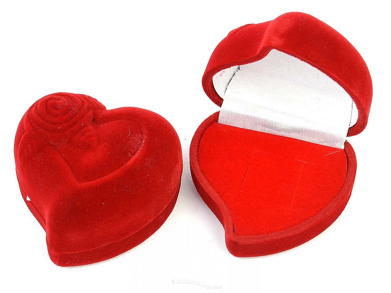 Dárková krabička sametová srdce červené 5.8 x 5.5cm