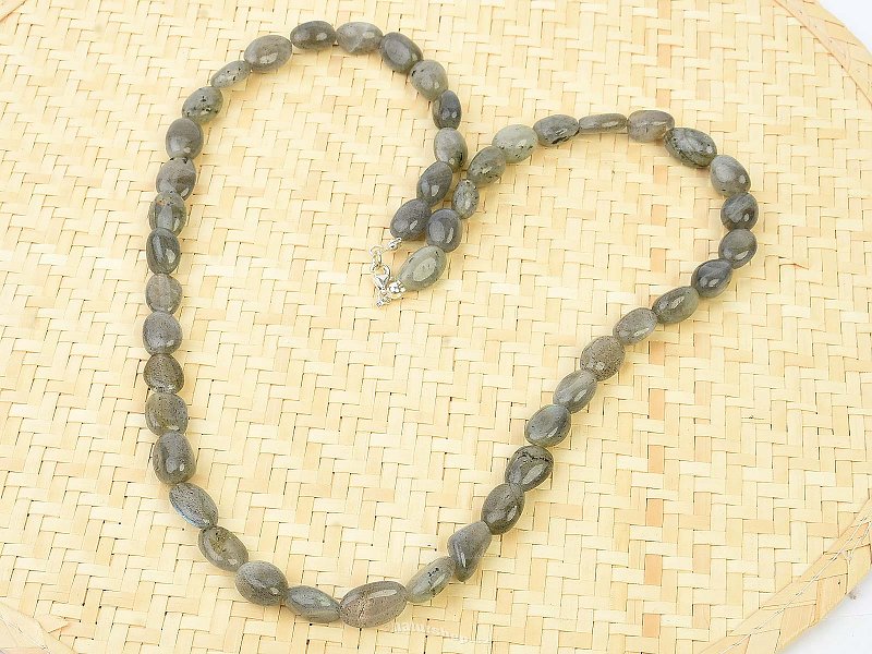 Labradorite smooth necklace Ag clasp