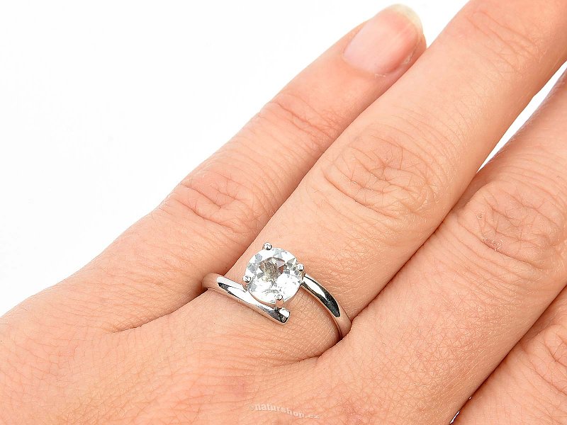 White topaz prsten stříbro Ag 925/1000 + Rh