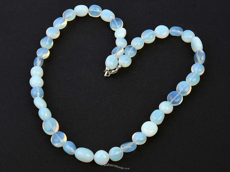 Necklace made of opal irregular stones Ag clasp